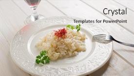  Presentation with south indian food - PPT theme having south indian food - rice with natural pistil saffron background and a white colored foreground