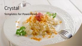  Presentation with south indian food - Beautiful PPT theme featuring south indian food - rice with natural saffron backdrop and a lemonade colored foreground