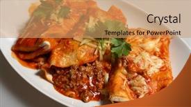  Presentation with mexican chili - PPT layouts consisting of south indian food - texan mexican-style enchiladas tortillas filled background and a coral colored foreground