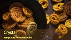  Presentation with snack - Audience pleasing theme consisting of south indian homemade authentic snack backdrop and a tawny brown colored foreground