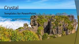  Presentation with powerful - Colorful presentation design enhanced with south island new zealand scenic backdrop and a light blue colored foreground