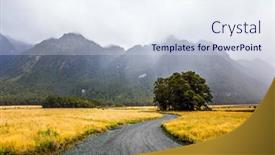  Presentation with new zealand - Cool new slides with south-island-of-new-zealand backdrop and a sky blue colored foreground