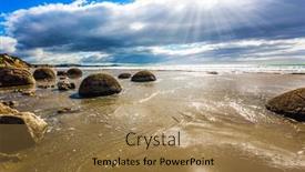  Presentation with pacific island - Audience pleasing slides consisting of south-island-of-new-zealand backdrop and a coral colored foreground