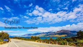  Presentation with asphalt road - Theme having south-island-the-beautiful-lake background and a  colored foreground