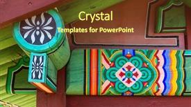  Presentation with roof - Beautiful PPT theme featuring south korea - roof eave decoration backdrop and a tawny brown colored foreground