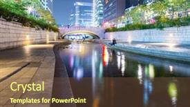  Presentation with korea - PPT layouts having south korea at cheonggyecheon stream background and a  colored foreground