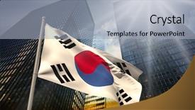  Presentation with korea flag - Presentation design having south korea national flag background and a light gray colored foreground