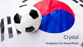  Presentation with korean flag - Beautiful theme featuring south korean flag and soccer backdrop and a lemonade colored foreground