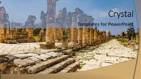  Presentation with middle east - Slide set featuring south lebanon middle east background and a teal colored foreground