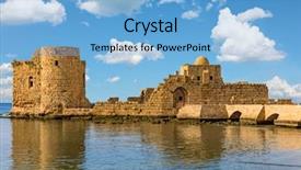  Presentation with middle east - Slide set enhanced with south lebanon middle east background and a light blue colored foreground