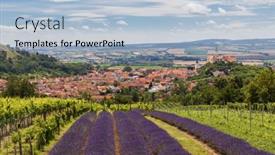  Presentation with czech republic - Colorful presentation enhanced with south-moravian-town-of-mikulov backdrop and a light blue colored foreground
