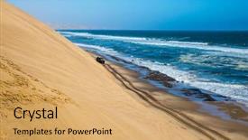  Presentation with safari south africa - Slide deck with south of africa dangerous jeep background and a coral colored foreground