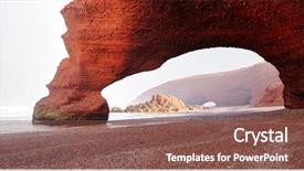  Presentation with south beach - Colorful slide deck enhanced with south of agadir in morocco backdrop and a violet colored foreground