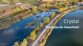  Presentation with trail - Presentation design featuring south-platte-river-with-bike background and a ocean colored foreground