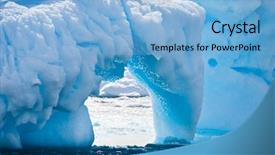  Presentation with antarctic - Presentation theme consisting of south pole - antarctic glacier in the snow background and a light blue colored foreground