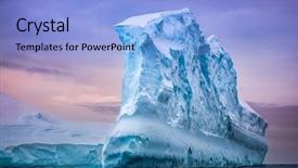  Presentation with iceberg - Slides enhanced with south pole - antarctic iceberg in the snow background and a light blue colored foreground