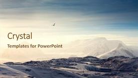  Presentation with mountains - Audience pleasing PPT theme consisting of south pole - beautiful snow-capped mountains backdrop and a cream colored foreground