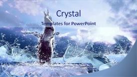  Presentation with pole - Amazing slides having south pole - penguin on the ice backdrop and a sky blue colored foreground