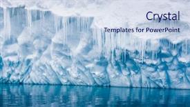  Presentation with antarctic - Audience pleasing presentation theme consisting of south pole - reflection of the antarctic glacier backdrop and a sky blue colored foreground