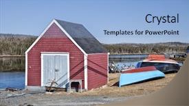  Presentation with fishing boats - Presentation featuring south shore of nova scotia background and a  colored foreground