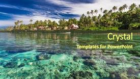  Presentation with coral reef - Beautiful slides featuring south side of upolu samoa backdrop and a tawny brown colored foreground