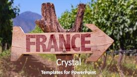  Presentation with winery - Presentation design consisting of south west - france wooden sign with winery background and a tawny brown colored foreground