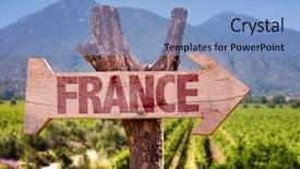  Presentation with winery - PPT theme featuring south west - france wooden sign with winery background and a  colored foreground