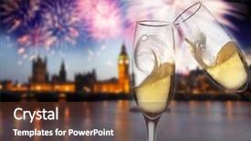  Presentation with westminster - Cool new slides with south west - toasting with champagne in london backdrop and a  colored foreground