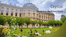  Presentation with baroque - Slide set with bayern - south wing of baroque wurzburg background and a light blue colored foreground