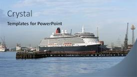  Presentation with history time - Presentation theme enhanced with southampton-uk-jan-6-cunard background and a light blue colored foreground