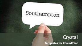 Presentation with speech and language impairment - Cool new slides with southampton written in a speech backdrop and a dark gray colored foreground