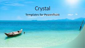  Presentation with boat - Beautiful slides featuring two fresh shiitake mushroom isolated on white background backdrop and a light gray colored foreground