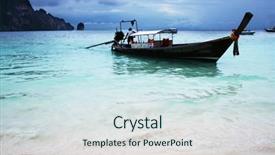  Presentation with boat - Presentation theme with southeast asia - boat background and a sky blue colored foreground
