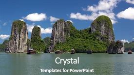  Presentation with vietnam - Presentation with southeast asia - halong bay vietnam background and a gray colored foreground