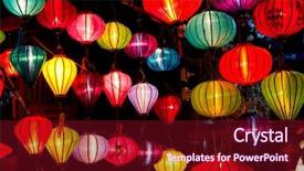 Presentation with lanterns - Beautiful PPT theme featuring southeast asia - silk lanterns in hoi backdrop and a wine colored foreground