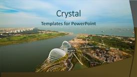  Presentation with top view of amazon river - Cool new presentation theme with southeast asia - singapore river hongbao view backdrop and a light blue colored foreground