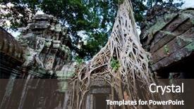  Presentation with temple - Presentation theme with southeast asia - ta prohm temple also known background and a dark gray colored foreground