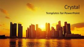  Presentation with tall buildings - Slides consisting of southeast asia - tall buildings reflecting background and a gold colored foreground