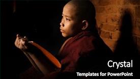  Presentation with learning - Slides featuring southeast asia - young novice monk learning inside background and a black colored foreground