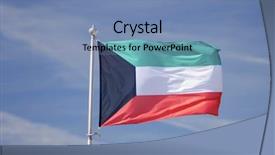  Presentation with kuwait - Colorful presentation design enhanced with closeup of a kuwait flag backdrop and a teal colored foreground