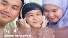  Presentation with asian music - PPT layouts featuring southeast asian family listen mp3 background and a coral colored foreground