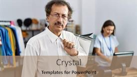  Presentation with asian - PPT theme with southeast-asian-man-wearing-holding background and a coral colored foreground