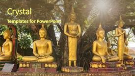  Presentation with buddha - Cool new PPT layouts with southeast asian nations - buddha statues at wat pha backdrop and a tawny brown colored foreground