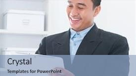  Presentation with people - Amazing slides having southeast asian people online ebusiness backdrop and a light blue colored foreground