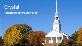 Presentation with church building - Beautiful theme featuring southern baptist church in rural backdrop and a teal colored foreground
