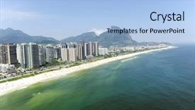  Presentation with brazil - Presentation theme having southern hemisphere - aerial view of barra da background and a light blue colored foreground