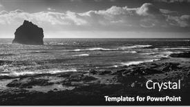  Presentation with atlantic - Beautiful presentation theme featuring southern-iceland-coastline-and-northern backdrop and a dark gray colored foreground