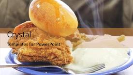  Presentation with fried chicken - Colorful slides enhanced with southern meal of fried chicken backdrop and a gold colored foreground