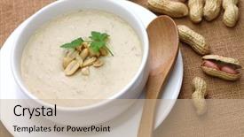  Presentation with peanut - Colorful presentation enhanced with southern peanut soup american cuisine backdrop and a soft green colored foreground
