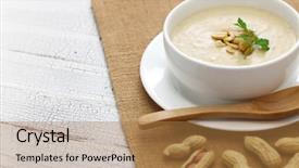  Presentation with peanut - Slide deck having southern peanut soup american cuisine background and a coral colored foreground
